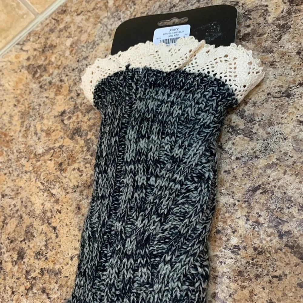 Charlotte Daniel Knitted Black Marled Boot Cuffs